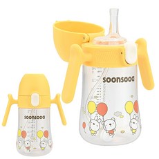 순수아 원터치 빨대컵 추 빨대, 240ml, 1개, 옐로우-추형