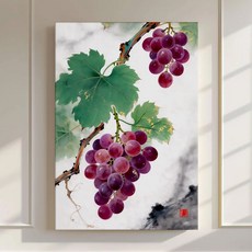 돈들어오는 포도그림 액자 풍수 인테리어 현관 개업 집들이선물 재물운 풍요, 04.풍요의 포도가지