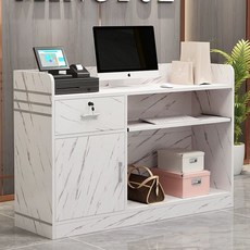 수납장 서랍장 데스크 업소용 서랍 접수처 카운터 철제 화이트 책상서랍장 사무실 낮은 미니, 화이트스톤그레인