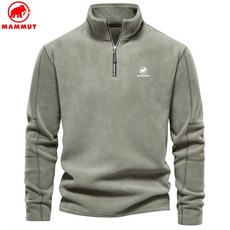 MAMMUT 마무트 매머드 Men's sweater 가을 겨울 남성복 벨벳 맨투맨 칼라 세미 지퍼 긴팔 오블리주 상의