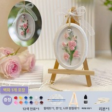 DIY 석고 장식품세트 머스코 30QG25G 수공예 만들기, 호접란 플라워 컬러링 세트 / 우드스탠드 포함 / 아로, 기본 향