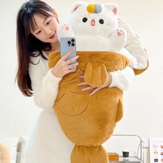 까꿍 붕어빵 고양이 당근 토끼 인형 숨바꼭질 뽀글이 인형, 80cm, 붕어빵속 고양이, 1개