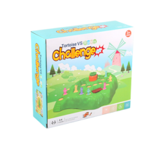 Tortoise VS Bunny Challenge 兔子越野賽桌遊 三種玩法 附贈地圖 適合3歲以上2-4人, 1個, 兔子挑戰賽, 彩色