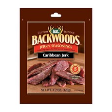 LEM Products Backwoods 캐리비안 저크 육포 시즈닝 야생 게임 및 가정용 육류에 이상적 최대 2.3kg(5파운드)의 육류 시즌 미리 측정된 경화 패킷이 포, 5 Pound (Pack of 1), 119g, 1개
