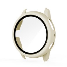 우먼스9999 갤럭시워치 액티브2 전용 강화유리 풀커버 케이스, 베이지 40mm