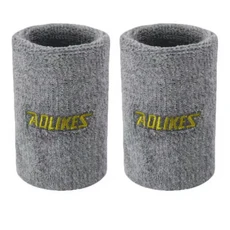 쿠쿠스토어 1쌍 4.3×3.1 인치 코튼 테니스 손목 밴드 스포츠 러닝 체육관 요가 땀 배구 커프 랩, 01 1 Pair Light Gray