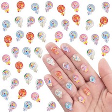 해외 WOZADU 200피스 다채로운 미니 레진 초콜릿 디저트 시리즈 피규어 공예용 작은 베이킹 음식 미니어처 물건 인형집 요정 정원 마이크로 조경 장식 케이크 토퍼 미국매장정, Lollipop A.