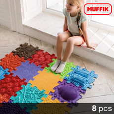 머픽 촉감 매트 8pcs 촉각 요가 체육 활동 유치원 어린이집 실내 놀이 지압 발판, 단품, 8개