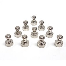 모비에라 체스형 자석 12mm 실버 10개 초강력 다용도 ND 네오디뮴