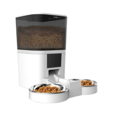 6L 大容量寵物自動餵食器 - 高密度防潮糧食保鮮 APP遠程操控, White, 1個