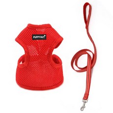 SB수빈스토어 간편착용 하네스 셋트 레드 S 강아지가슴하네스 몸통줄 강아지몸통줄