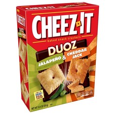 치즈잇 듀오즈 구운 스낵 치즈 크래커 할라피뇨 & 체다 잭 Cheez-It DUOZ Baked Snack Cheese Crackers Jalapeno & Cheddar Jack, 351g, 1개