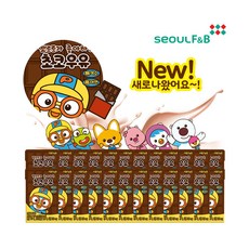 서울에프엔비 뽀로로 초코우유 140ml 24팩 1박스 멸균 아이들 간식 쵸코음료, 3.36L