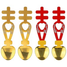 Jankings 스테인리스 스틸 더블 해피니스 차이니즈 웨딩 스푼 드래곤 & 피닉스 디자인 - 결혼식 가정 및 선물을 위한 장식용 특수 ()