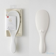 [정품]일본 마나 밥알이 달라붙지 않는 밥주걱 프리미엄 엠보싱, 1개, 화이트