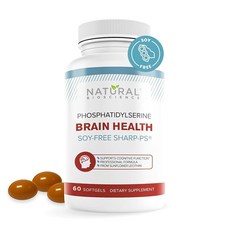 콩 무첨가 포스파티딜세린 100mg 소프트젤 - PS 보충제는 기억력 집중력 문제 해결 코티솔 조절을 향상시킵니다. 천연 해바라기 레시틴 특허받은 샤프 PS-그린. GM, 1, 60정