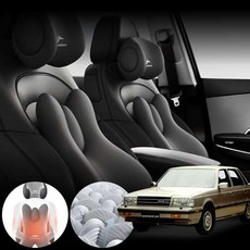 그랜저(86~92) 2.5/3.0/3.5 차량용 3D 인체공학 목 허리 쿠션 세트 블랙 1개