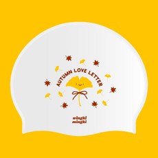 윙키밍키 은행잎 실리콘 롱헤어 긴머리 빅사이즈 수모 수영 모자, 1개, WHT