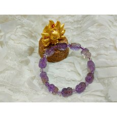 高品清透紫黃貔貅手鍊, 1個