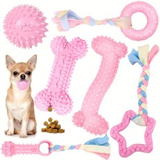 小型犬幼犬咀嚼玩具套裝, 粉色6件套2, 1個