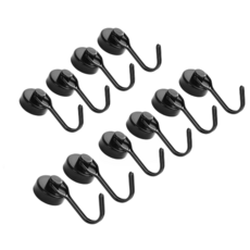 오디너리스탠다드 초강력 네오디움 고리자석, 180도 회전형 모던블랙 후크 20mm, 10개