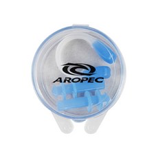 AROPEC 游泳矽膠耳塞鼻夾組，玩水防水耳塞與憋氣鼻夾, 藍 顏色不足時 以灰色替代 ,耳塞 1 鼻夾 1 盒, 1個