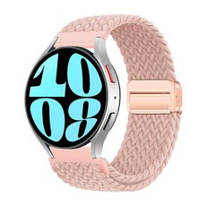 갤럭시워치 호환 마그네틱 브레이드 스포츠 루프 스트랩 워치8/7//6/5/4/ 40mm 44mm 45mm 43mm 47mm 42mm 46, 인디핑크