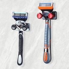 免打孔不鏽鋼刮鬍刀架, 1 黑色 + 1 紅色