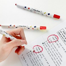 동아 미피 체크 색연필 빨간펜 채점펜 (빨강 12자루), 단품, 단품