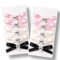 담음상점 발레코어룩 완성 하트 리본 머리핀 세트