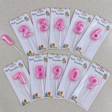 Party Candles 立體氣球數字蠟燭 生日派對裝飾 多色可選, 1個, 粉色(wc0030),7