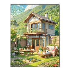 호인트 diy 명화그리기 유화 피포페인팅 컬러링키트 대형 40x50cm, 1개, 005햇살머문집