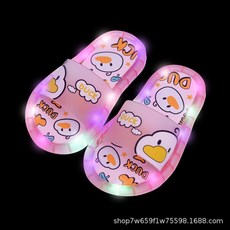 형광신발 어린이 실내화 슬리퍼 슈즈 젤리 야광 신발 빛나는 샌들 유아 여자 남자 아이