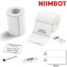 NIIMBOT B1 B2 B21 B31 라벨프린터 라벨지, 1개, 사각화이트 40x15(쌍)