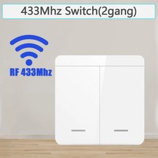 86 무선 스마트 RF 433Mhz 벽면 램프 조명 LED 가정용 123구 수신기 미니 릴레이 패널 포함 리모컨, 2 Gang Switch