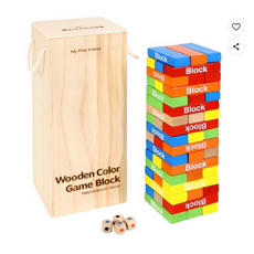 토도리브로 원목 칼라 블록 젠가 게임, 1 COLOR(MIX), 3개