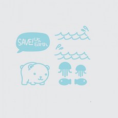 그래픽스티커 스위치스티커SAVE US GD-WG-079, 라이트브라운:하프물범, 라이트브라운