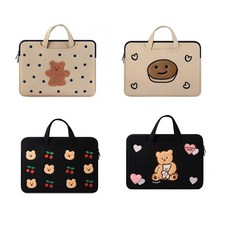 Heyoo 여성노트북가방 태블릿가방 귀여운 예쁘다 갤럭시탭 아이패드 맥북 태블릿파우치 손잡이 가방, 체리 곰돌이, 1개