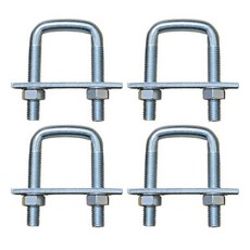 4개 묶음 정사각형 U볼트 트레일러용- 아연도금 강철 클램프 세트 2/2.5/3/3.5/4인치 너비의 리프 스프링에 적합 0.5인치 무거운 내구성 대경 내경 2인치, 2" inner width
