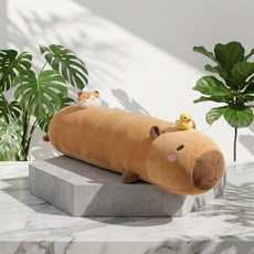 대형 모찌 바디필로우 안고자는 인형 긴 베개 냉감 롱쿠션 병아리 카피바라 100cm, 6.깜찍 동물친구들 - 깜찍돼지 (가격할인), 공룡
