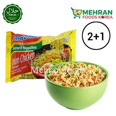 INDOMIE Halal Onion Chicken Flavor Instant Noodles 75g / 양파 치킨 라면, 3개