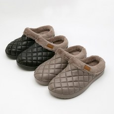 ShoelaMode 絎縫防寒懶人鞋, 240, 棕色