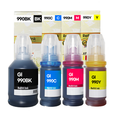 GI-990 리필용 호환 잉크, 1개, 4색세트