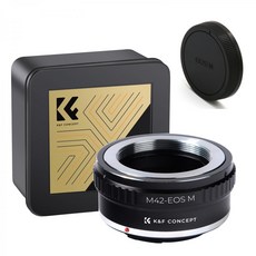 K&F M42-EOS M 변환링 렌즈 어댑터 / M42 렌즈 - 캐논 EF-M 바디 / 뒤캡포함 M42 lens to Canon M body adapter + cap, 1개
