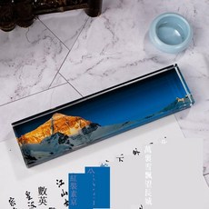 亞克力 鎮尺 透明 紙鎮 水晶 鎮紙 壓書器 文房四寶 鎮 壓尺 風 書法 擺件 書法飾品 透明文房四寶, 1個, 火山