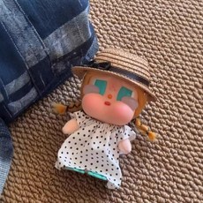 팝마트 크라이베이비 휴가 일기 시리즈 인형 인형옷 세트 인형제외, 블랙 도트 스커트 세트(인형제외), 1 2세대 호환