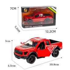 【台灣出貨】1:43合金超跑模型車，仿真警車合金模型，兒童玩具賽車, 福特皮卡-紅, 1個