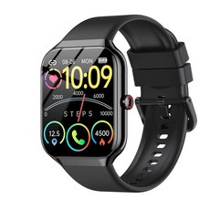 Donerton 통화가능 스마트워치 P99 1.96인치 대화면 한글판 GPS 스마트 워치, 블루투스, 4.953cm, 검정