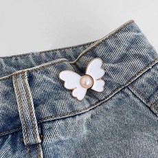 蝴蝶收腰調節扣 褲子鈕扣 四入組 可拆卸, 白色*4個, 1個