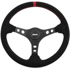 그랜트 695 스웨이드 감싼 레이싱 스티어링 휠 레드 탑 마커, Red